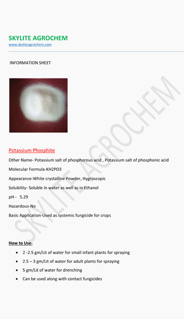 Potassium Phosphite Info Sheet